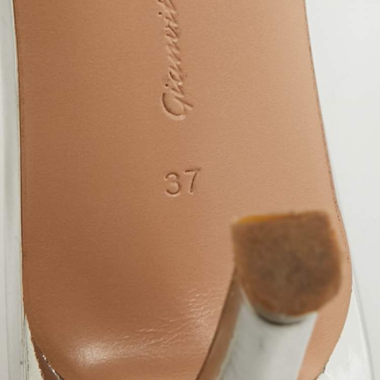Pre Owned Gianvito Rossi Elle Size 37 Transparent PVC Slide Sandals
