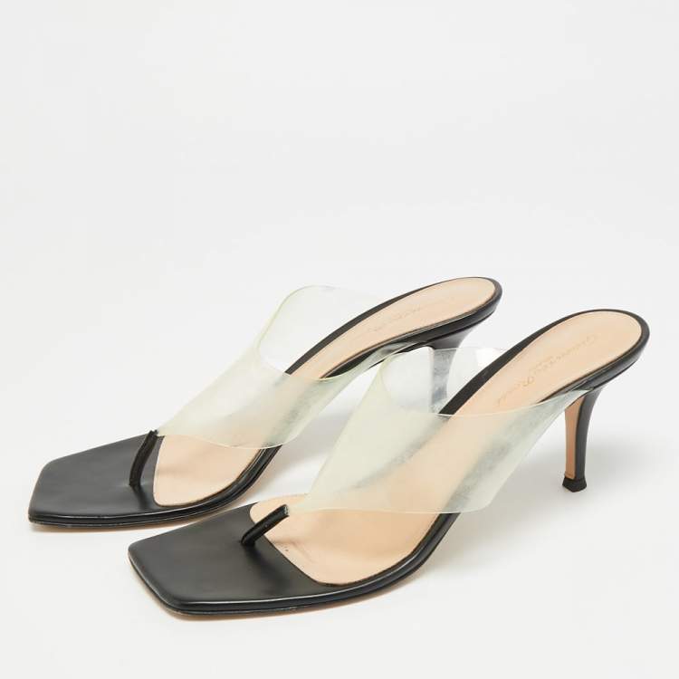 Pre Owned Gianvito Rossi Lotus Size 40 Transparent PVC Thong Sandals