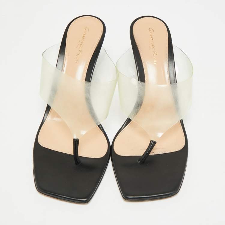 Pre Owned Gianvito Rossi Lotus Size 40 Transparent PVC Thong Sandals