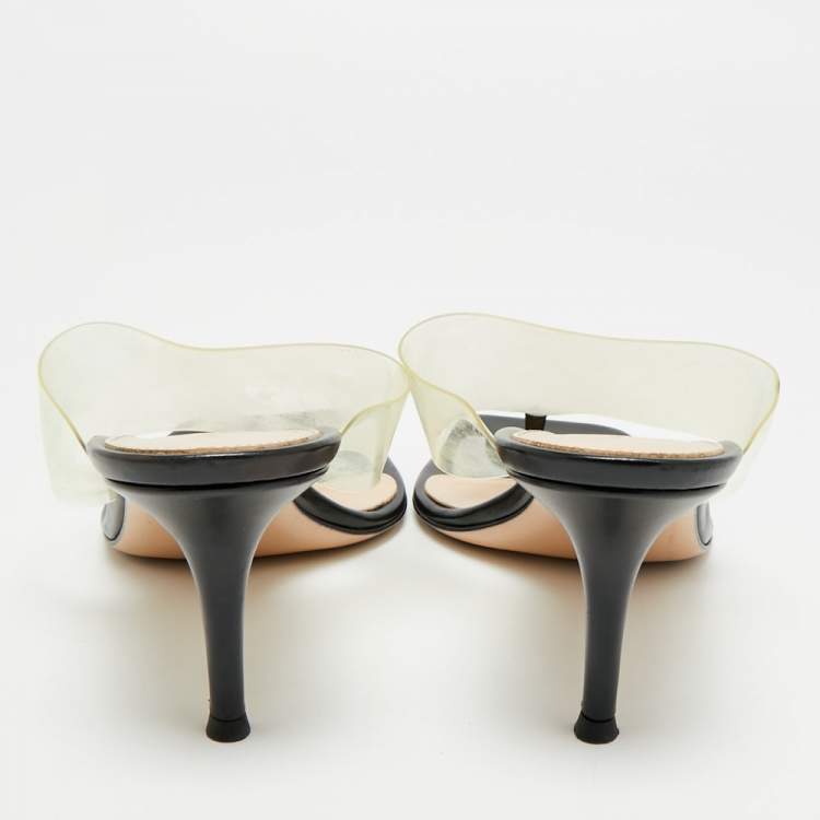 Pre Owned Gianvito Rossi Lotus Size 40 Transparent PVC Thong Sandals