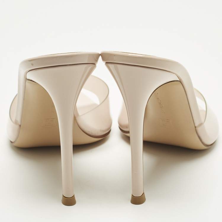 مملوكة مسبقًا Gianvito Rossi Elle Size 38 Beige PVC Mules