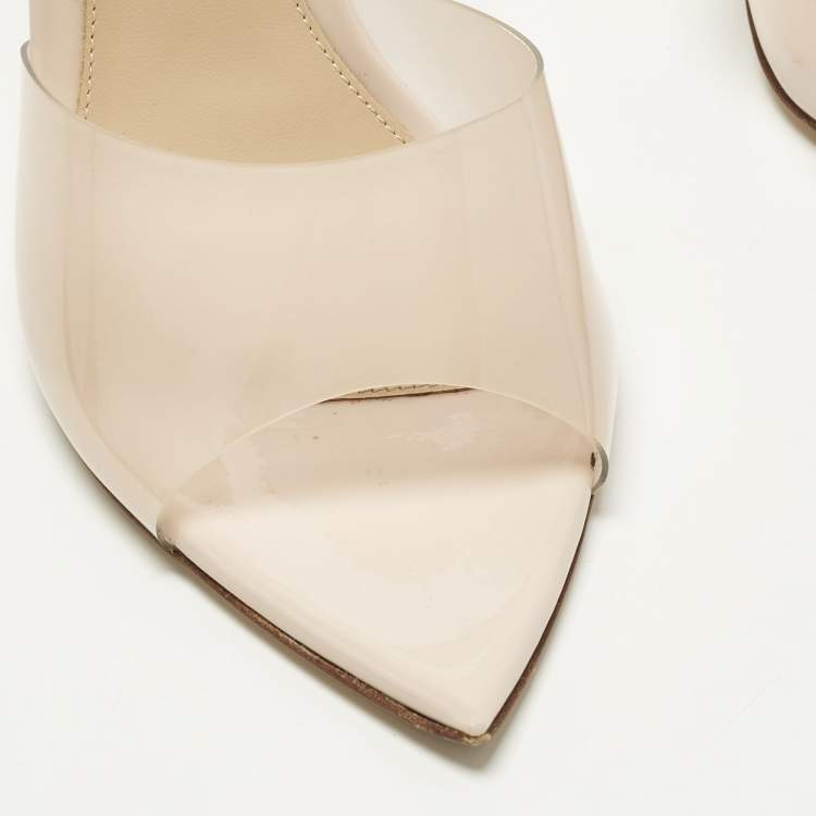 مملوكة مسبقًا Gianvito Rossi Elle Size 38 Beige PVC Mules