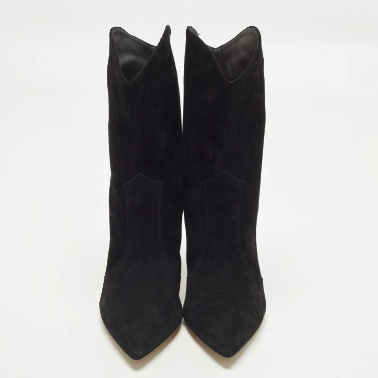 Pre Owned Gianvito Rossi Size 39 Black Suede Ankle Length Boots