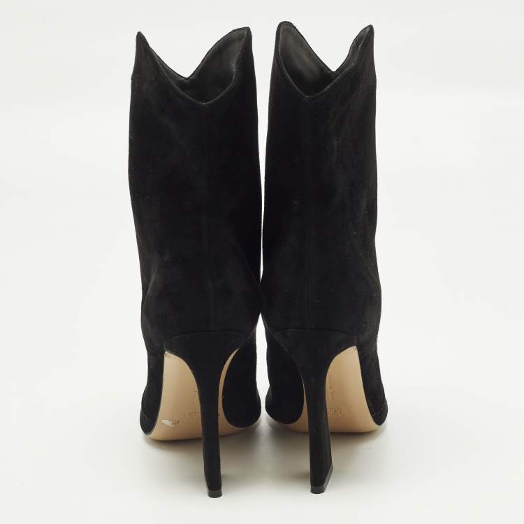 Pre Owned Gianvito Rossi Size 39 Black Suede Ankle Length Boots