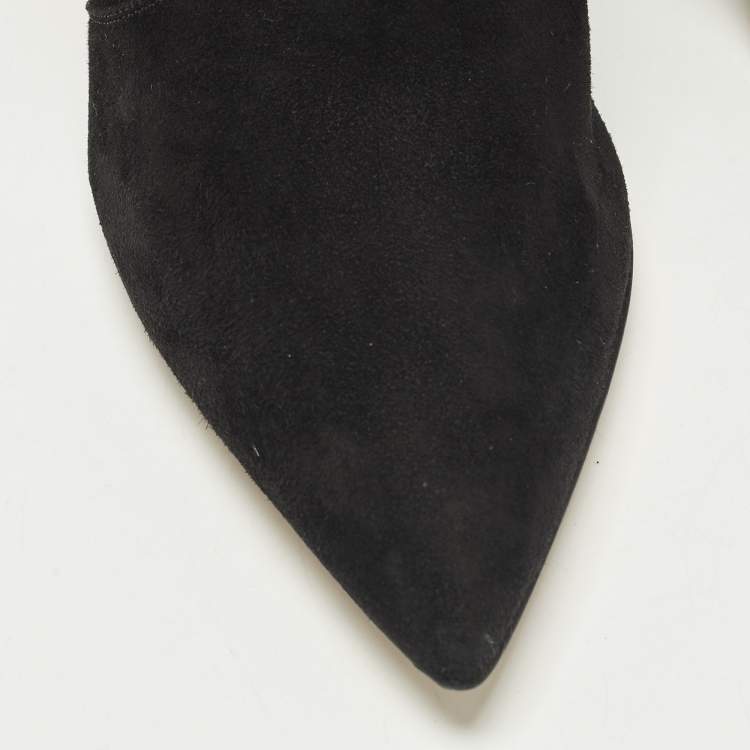 Pre Owned Gianvito Rossi Size 39 Black Suede Ankle Length Boots