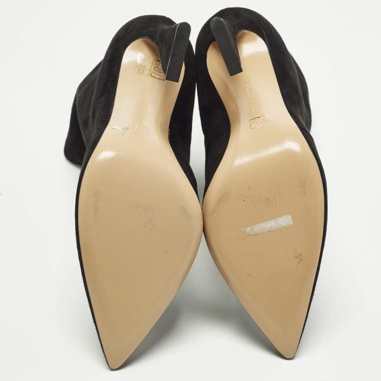 Pre Owned Gianvito Rossi Size 39 Black Suede Ankle Length Boots