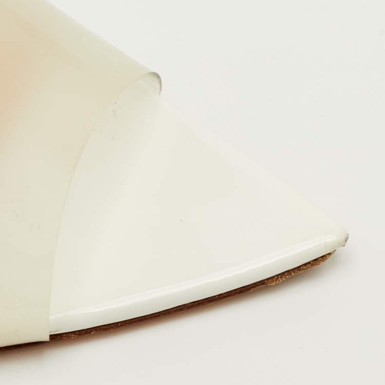 Pre Owned Gianvito Rossi Elle Size 36.5 White PVC Slide Sandals