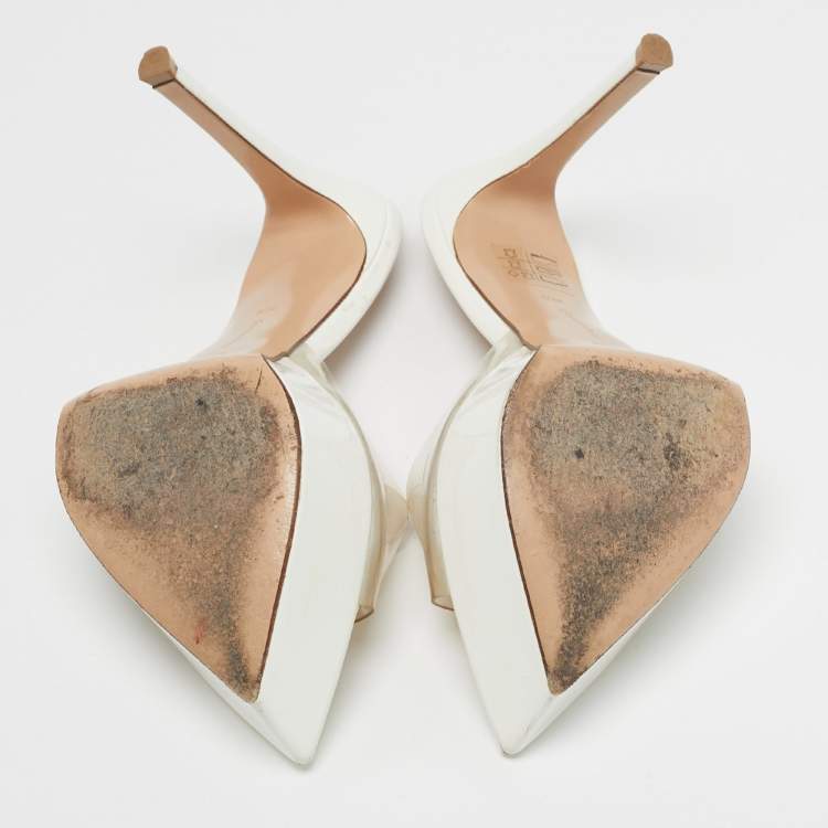 مملوكة مسبقًا Gianvito Rossi Betty Size 37.5 Transparent PVC Platform Slide Sandals