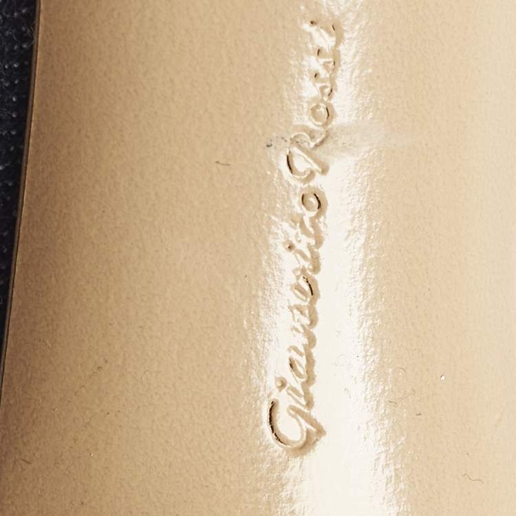 Pre Owned Gianvito Rossi Portofino Size 37 Blue Denim Ankle Strap Sandals