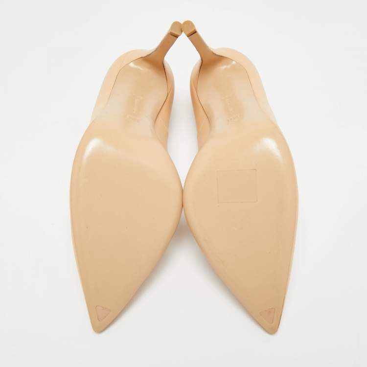 Pre Owned Gianvito Rossi Gianvito 105 Size 38.5 Beige Leather Pumps