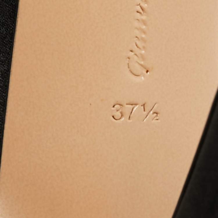 Pre Owned Gianvito Rossi Gianvito 105 Size 37.5 Black Satin Pumps