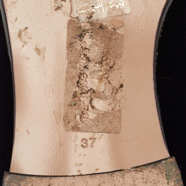 Pre Owned Gianvito Rossi x Mary Katrantzou Size 37 Navy Blue Velvet Fish Embroidered Slip On Loafers