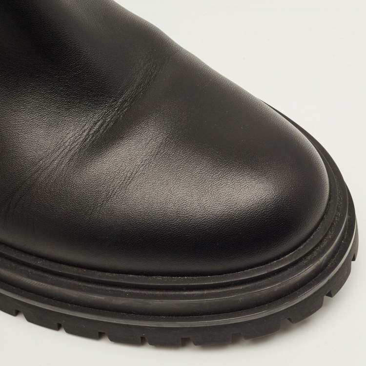 Pre Owned Gianvito Rossi Moka Size 37.5 Black Leather Knee Length Boots