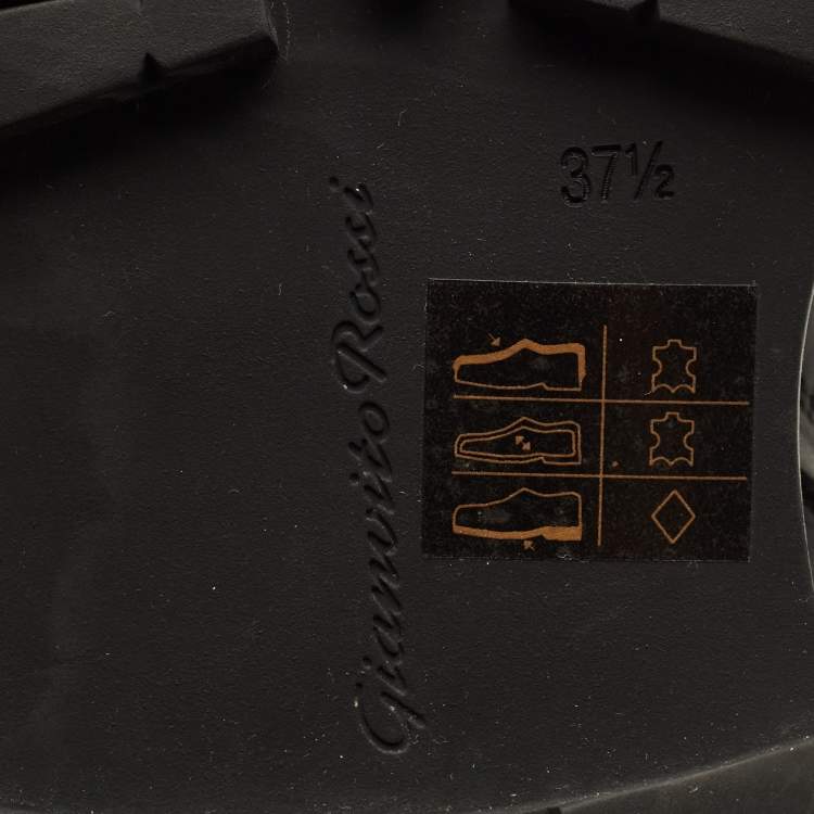 Pre Owned Gianvito Rossi Moka Size 37.5 Black Leather Knee Length Boots