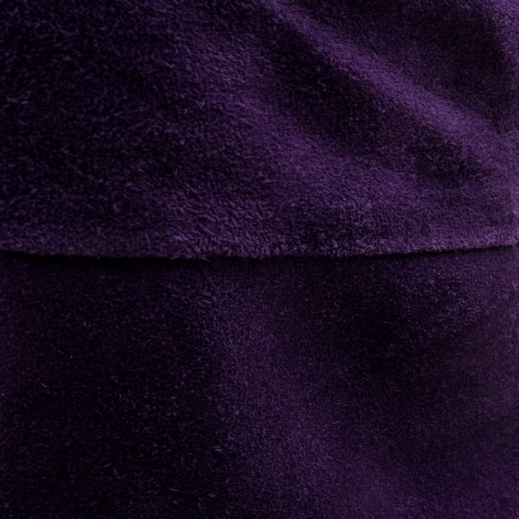 Pre Owned Gianvito Rossi Purple Suede Over the Knee Boots Size 40