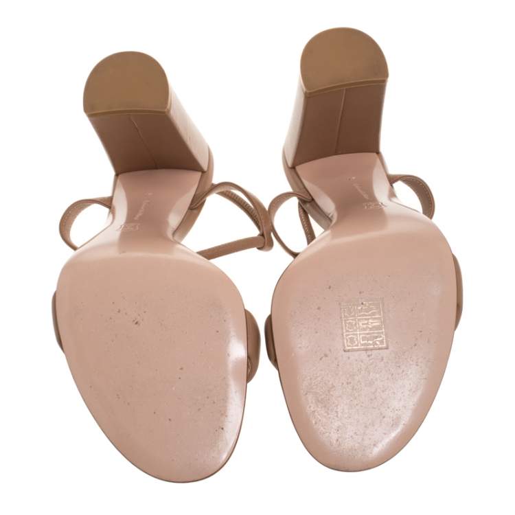 Pre Owned Gianvito Rossi Brown Leather Nikki Ankle Strap Sandals Size 41