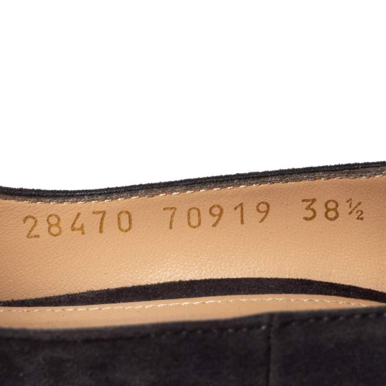 Pre Owned Gianvito Rossi Grey Suede Leather Pointed Toe Pumps Size 38.5