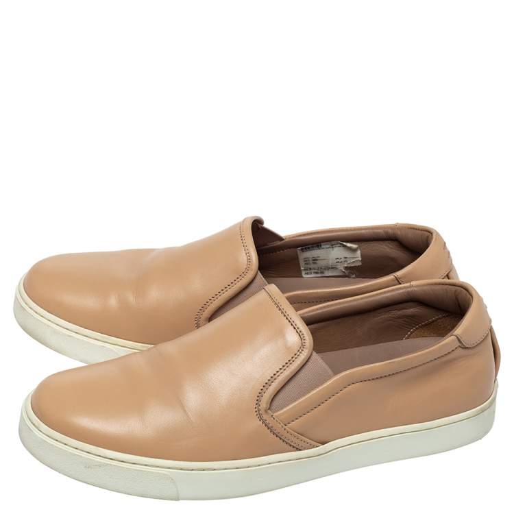 Pre Owned Gianvito Rossi Beige Leather Slip On Sneakers Size 38