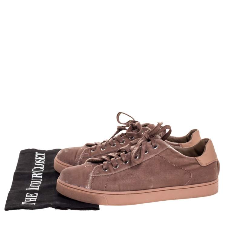 مملوكة مسبقًا Gianvito Rossi Beige Velvet Loft Low Top Sneakers Size 36