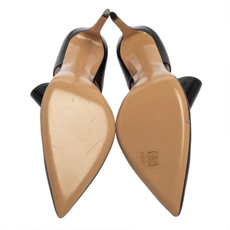 Pre Owned Gianvito Rossi Black Leather Mule Sandals Size 42