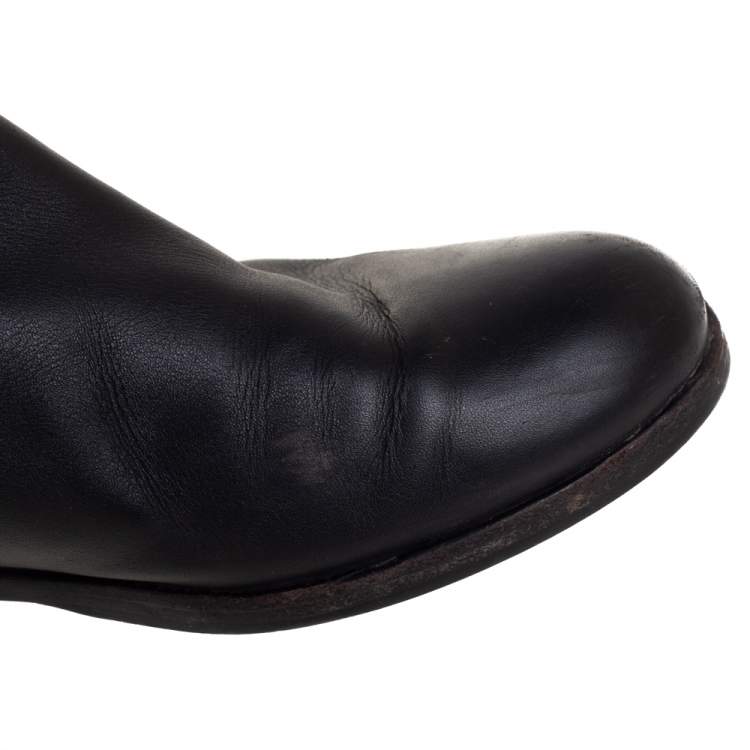 Pre Owned Gianvito Rossi Black Leather Knee Length Boots Size 40