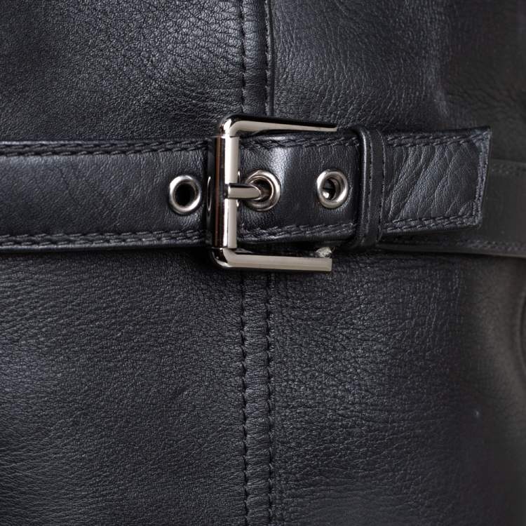 Pre Owned Gianvito Rossi Black Leather Knee Length Boots Size 40