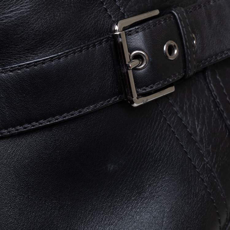 Pre Owned Gianvito Rossi Black Leather Knee Length Boots Size 40