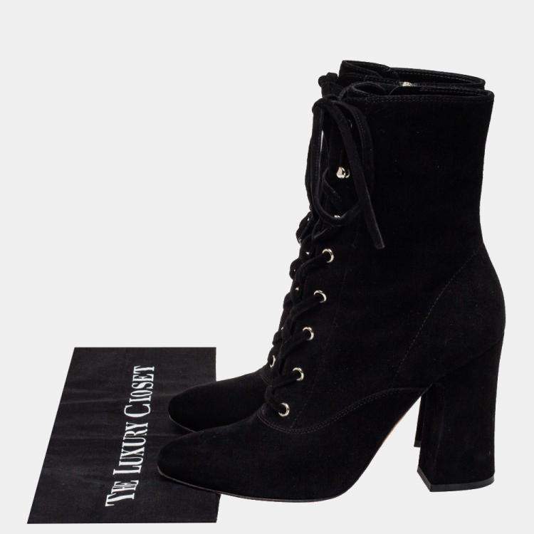 Pre Owned Gianvito Rossi Black Suede Ankle Boots Size 39
