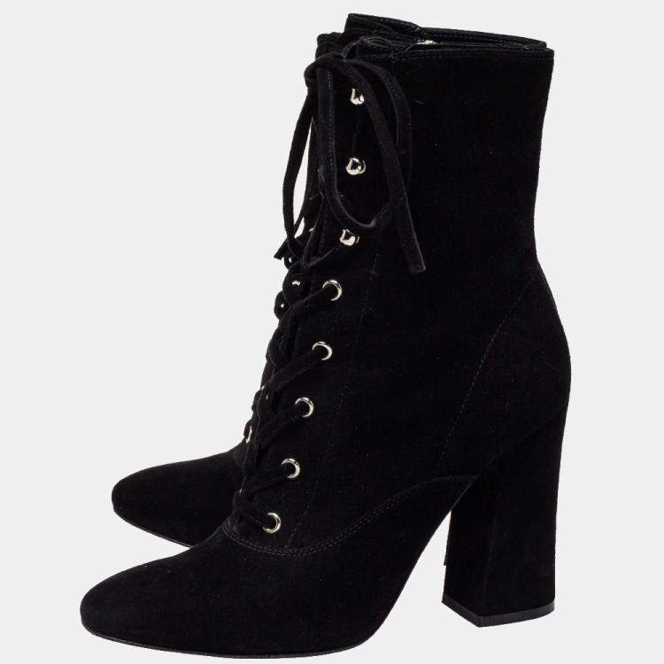 Pre Owned Gianvito Rossi Black Suede Ankle Boots Size 39