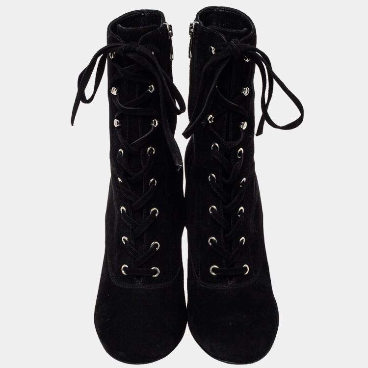Pre Owned Gianvito Rossi Black Suede Ankle Boots Size 39