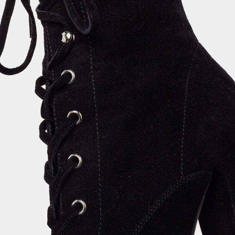 Pre Owned Gianvito Rossi Black Suede Ankle Boots Size 39