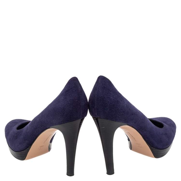 Pre Owned Gianvito Rossi Blue Suede Pumps Size 40
