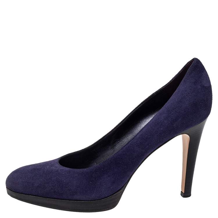 Pre Owned Gianvito Rossi Blue Suede Pumps Size 40