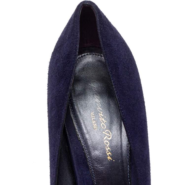 Pre Owned Gianvito Rossi Blue Suede Pumps Size 40