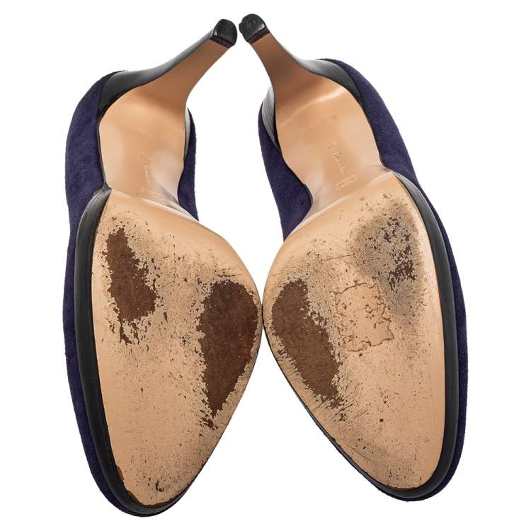 Pre Owned Gianvito Rossi Blue Suede Pumps Size 40