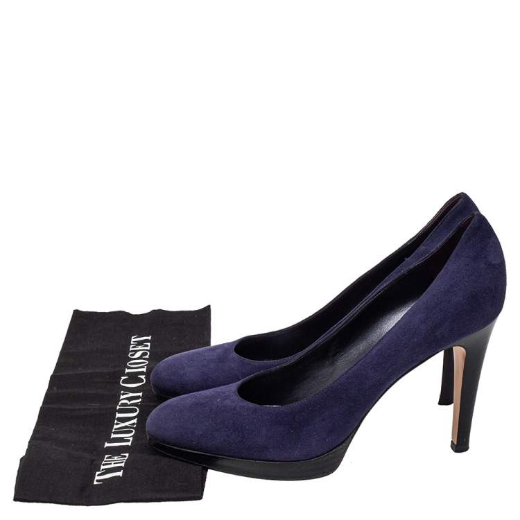 Pre Owned Gianvito Rossi Blue Suede Pumps Size 40