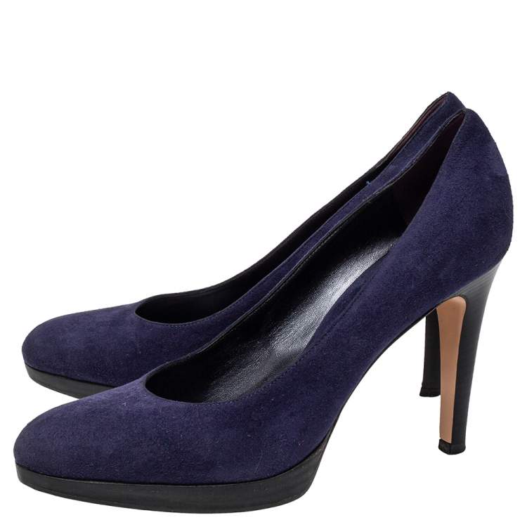 Pre Owned Gianvito Rossi Blue Suede Pumps Size 40