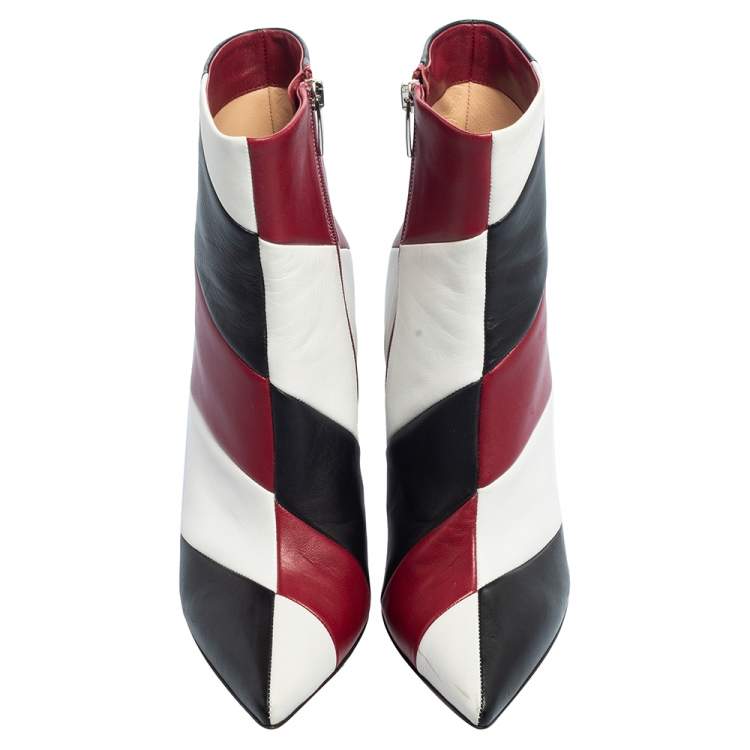 Pre Owned Gianvito Rossi Multicolor Leather Patchwork Ankle Boots Size 39