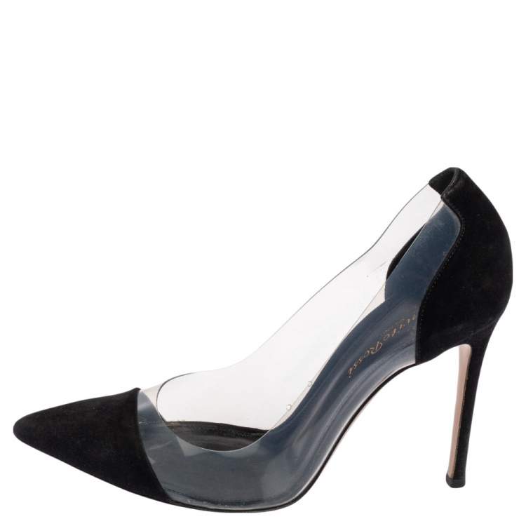 مملوكة مسبقًا Gianvito Rossi  Black Suede, PVC Plexi  Pumps Size 37