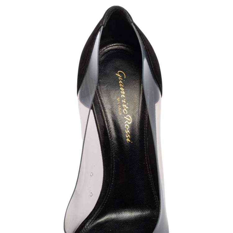 مملوكة مسبقًا Gianvito Rossi  Black Suede, PVC Plexi  Pumps Size 37