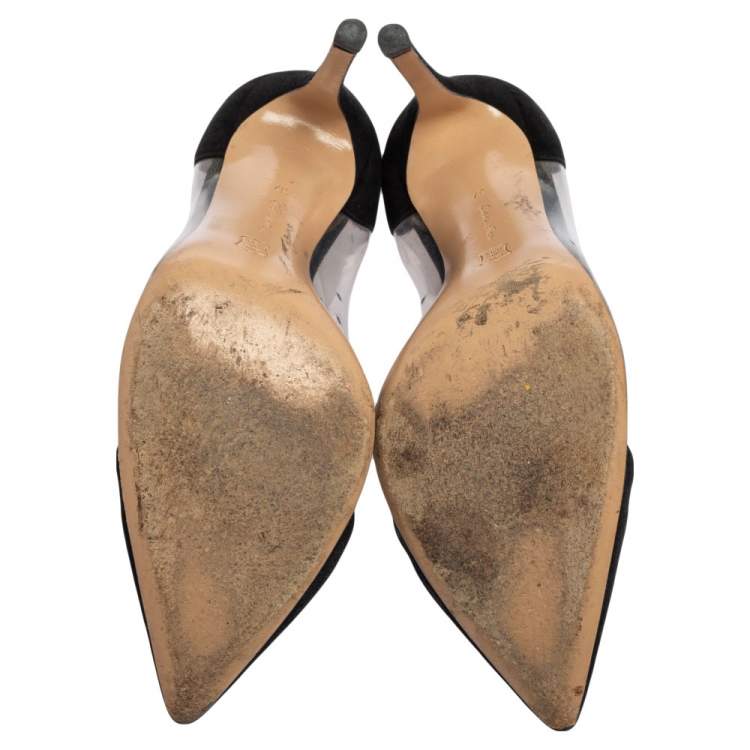 مملوكة مسبقًا Gianvito Rossi  Black Suede, PVC Plexi  Pumps Size 37