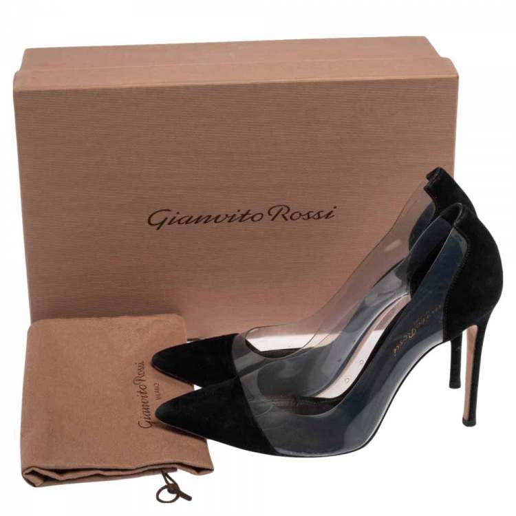 مملوكة مسبقًا Gianvito Rossi  Black Suede, PVC Plexi  Pumps Size 37