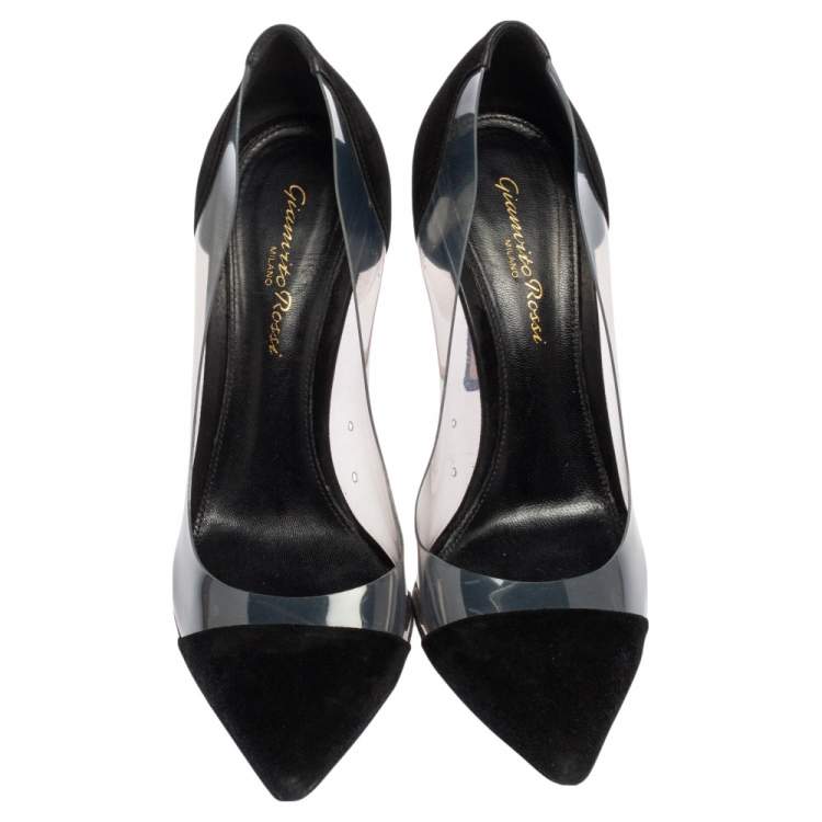 مملوكة مسبقًا Gianvito Rossi  Black Suede, PVC Plexi  Pumps Size 37
