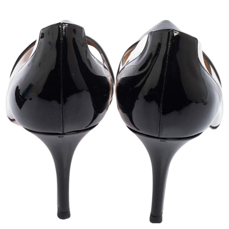 Pre Owned Gianvito Rossi  Black Patent Leather, PVC Plexi  Pumps Size 40