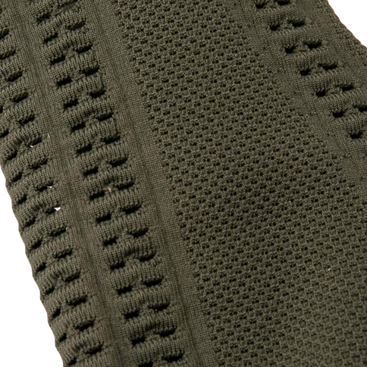 Pre Owned Gianvito Rossi Green Knit Fabric  Peep Toe Ankle Boot Size 36