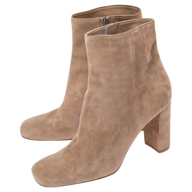 Pre Owned Gianvito Rossi Beige Suede Ankle Boots Size 40