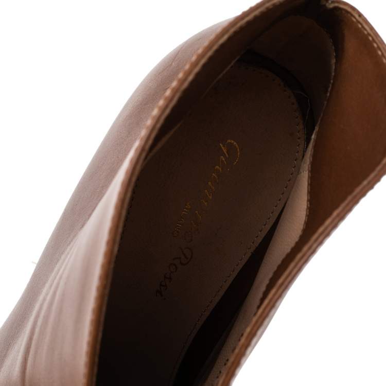 Pre Owned Gianvito Rossi Brown Leather Mable Boots Size 40