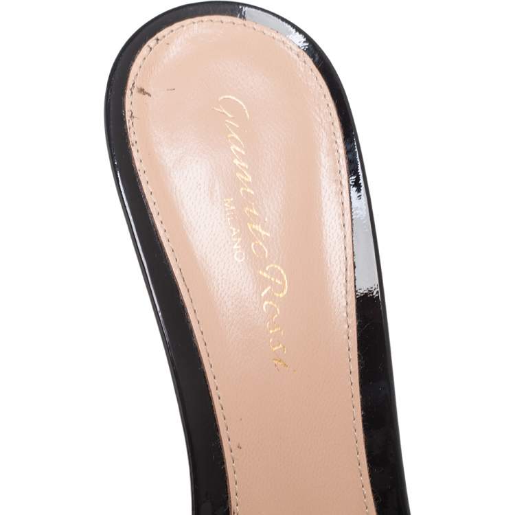 Pre Owned Gianvito Rossi Black PVC Alise Slide Sandals Size 38.5