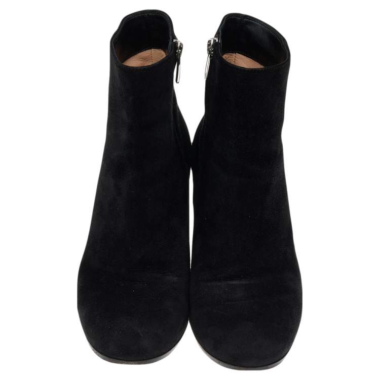 Pre Owned Gianvito Rossi Black Suede Ankle Boots Size 37