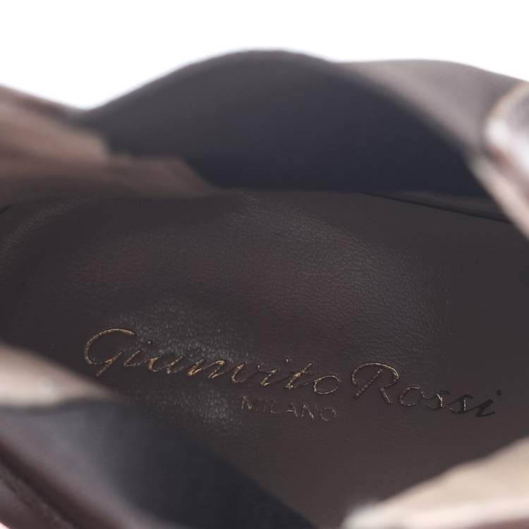 Pre Owned Gianvito Rossi Brown Leather Pointed Toe Ankle Length Boots Size 36